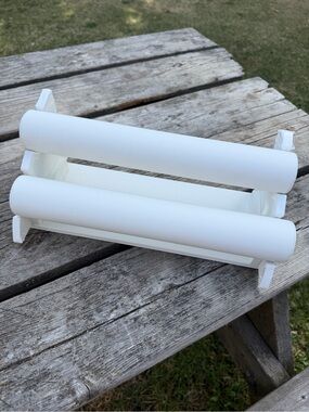 White Double-Tier Bracelet Display Stand for Jewelry